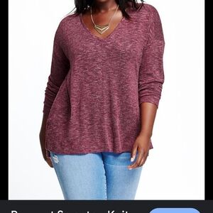 A New Day purple long sleeve V neck top extra small